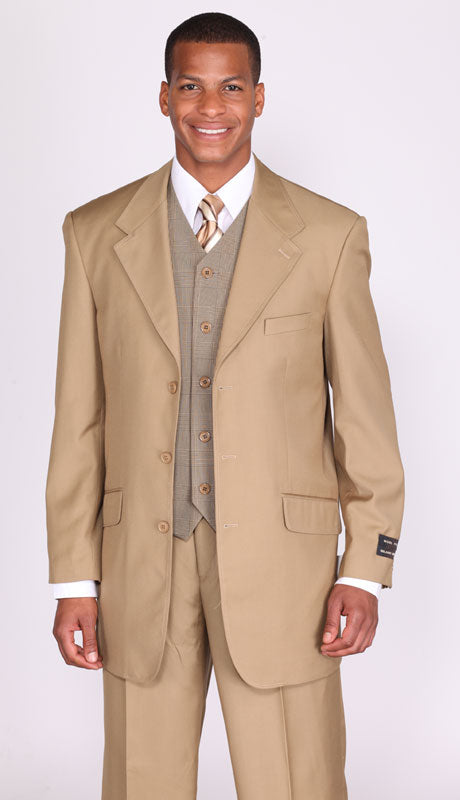 Milano Moda 5802V3K-TAN Mens Suit