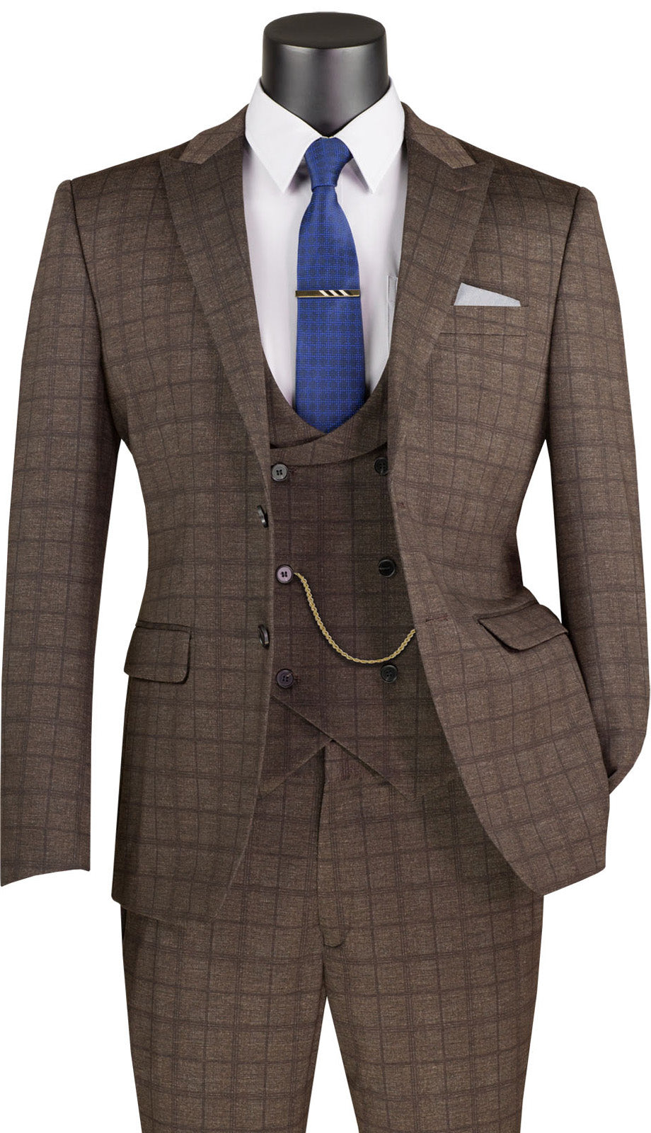 Vinci  SV2W-8-BRN Mens Suit