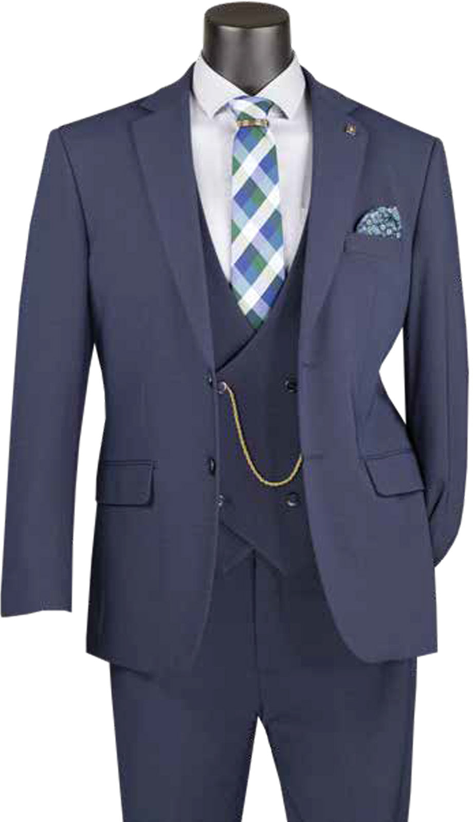 Vinci MV2K-3-NVY Mens Suit