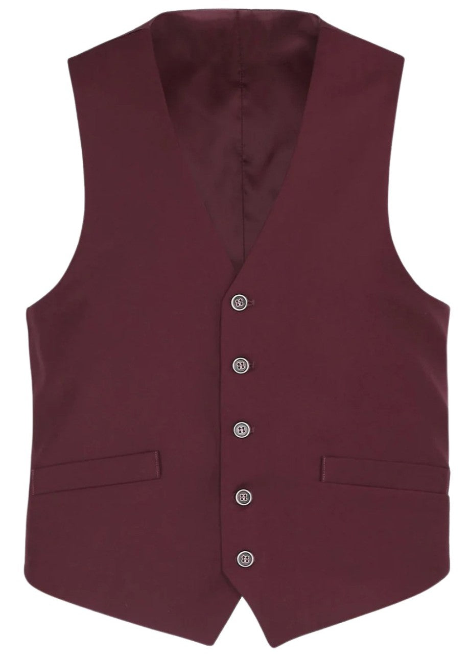 Renoir Mens Vest 201-8-BURG ( Classic Fit Suit Separate Vest )