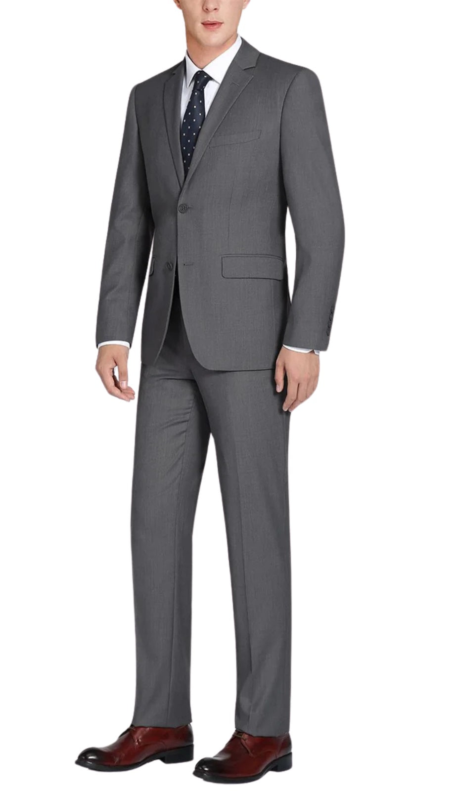 Renoir Mens Suits 202-01-DARK-GRY (2-Piece Single Breasted Notch Lapel Suit)
