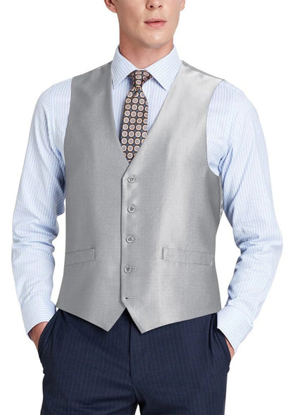 Renoir Mens Vest 207-2-GRY ( Classic Fit Sharkskin Suit Vest )