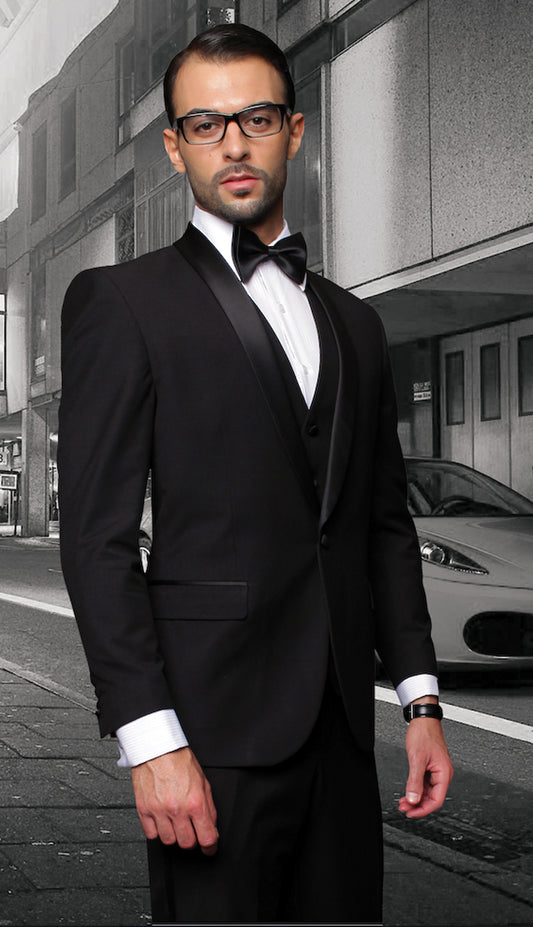 Statement  TUX-SH-BK Mens Suit