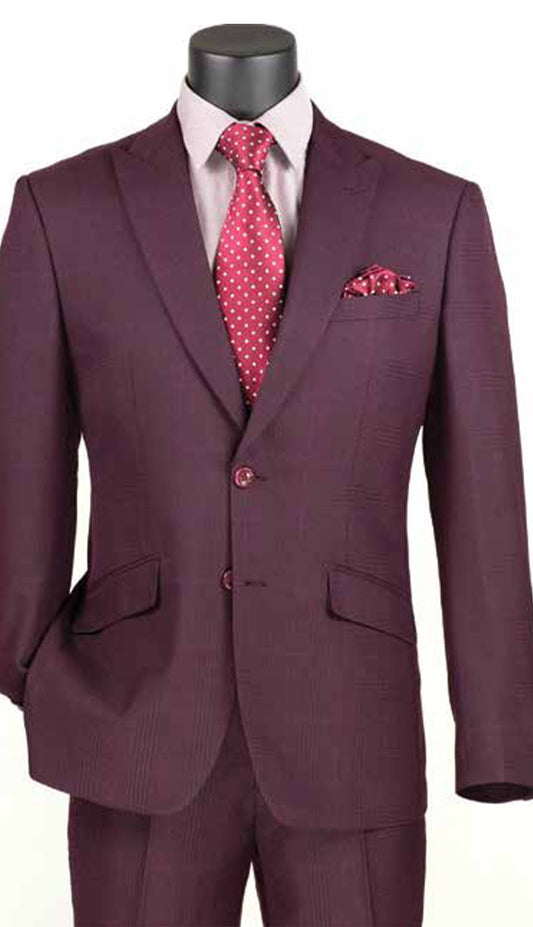 Vinci  S2RW-1-BUR Mens Suit