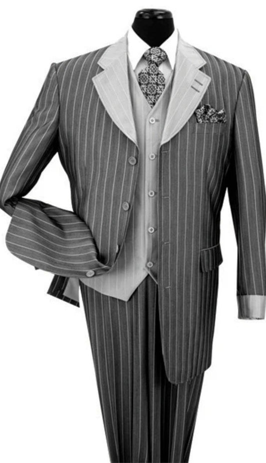 Milano Moda 2911V-BLK Mens Suit