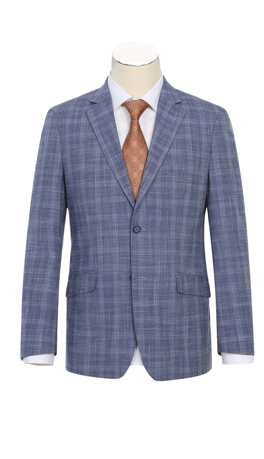 Renoir Men's Suit 293-24-BLUE (Slim Fit Checked Suits)