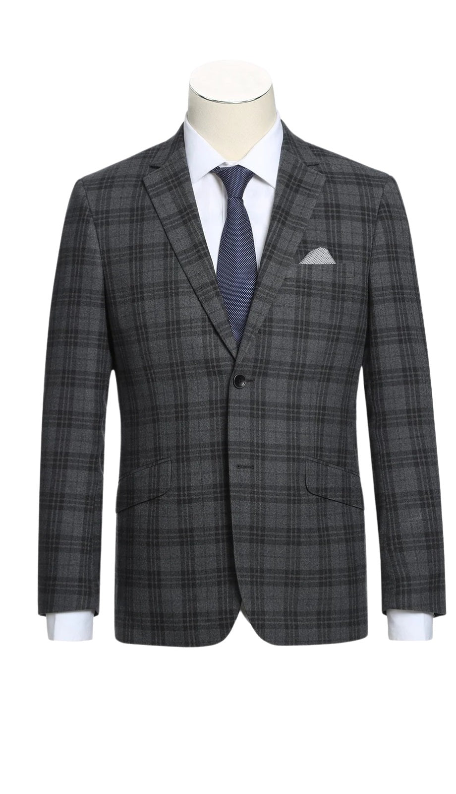 Renoir Men's Suit 294-15-CHOCOLATE (Slim Fit Checked Suits)