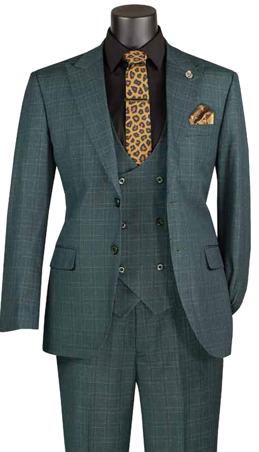 Vinci V2RW-16-GRN Mens Church Suit