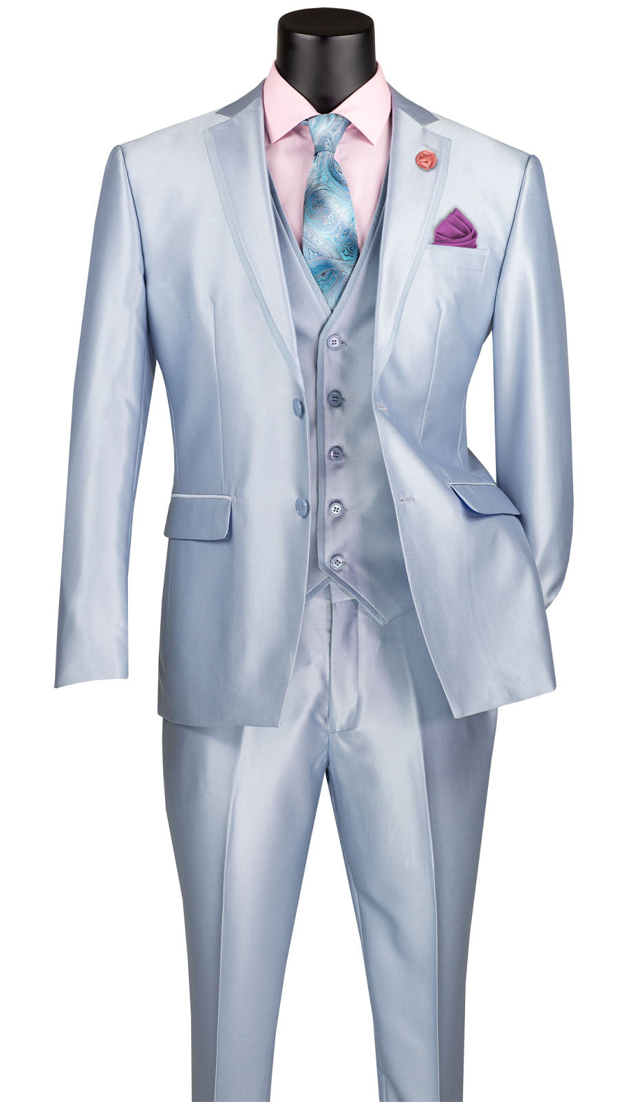 Vinci  SV2D-1-BLU Mens Suit
