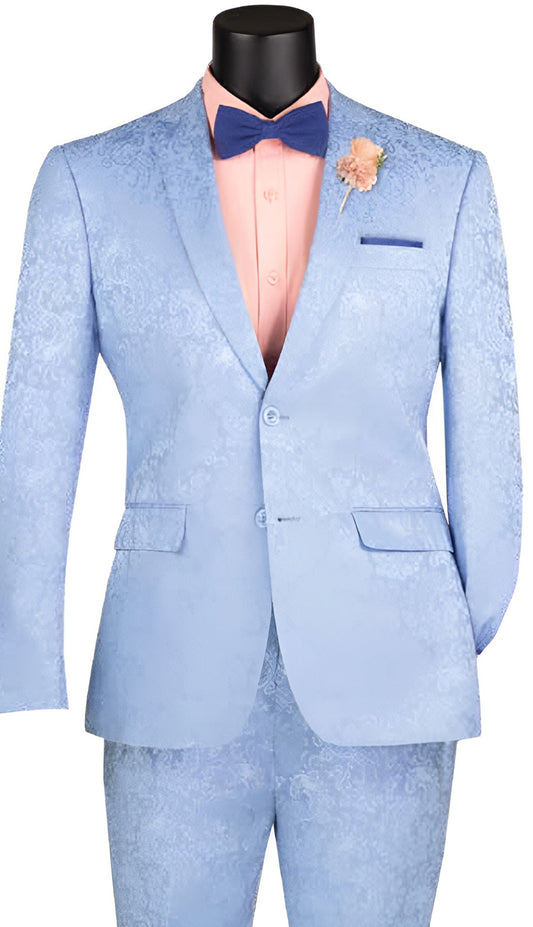 Vinci S2F-1-LBLU Mens Church Suit
