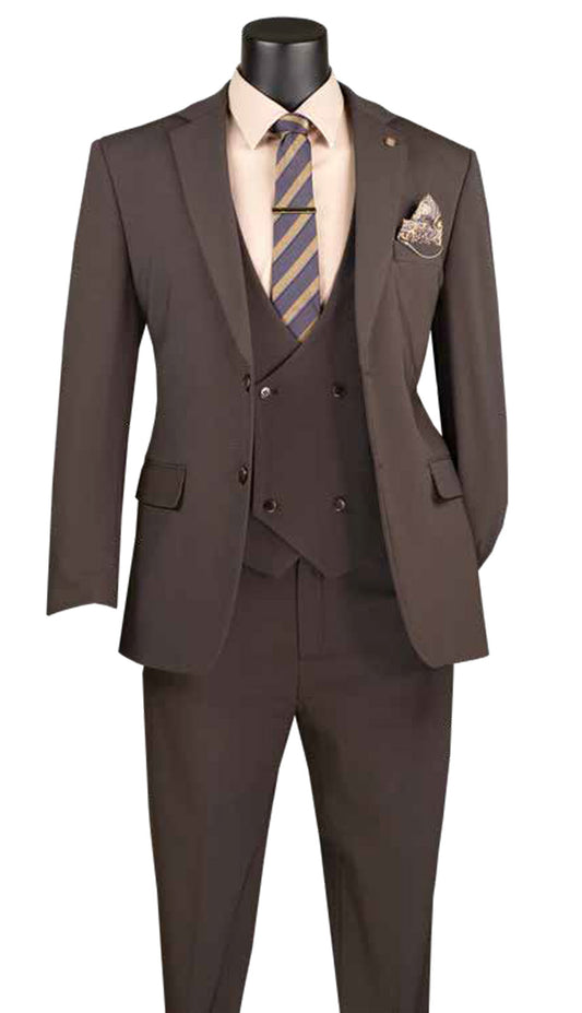 Vinci MV2K-3-BRN Mens Church Suit