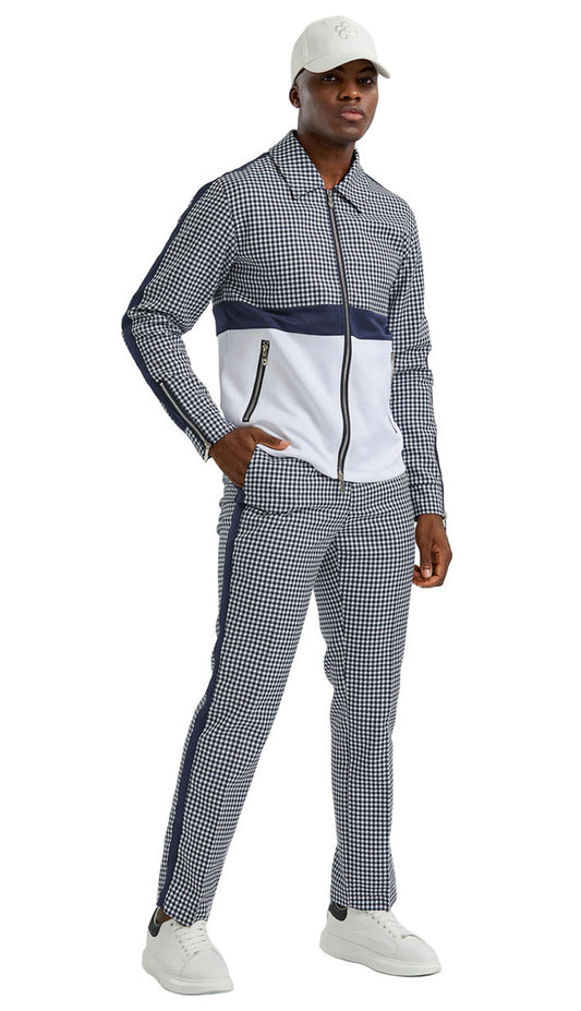 Tazzio M343SK-NVY Mens Sport Suit
