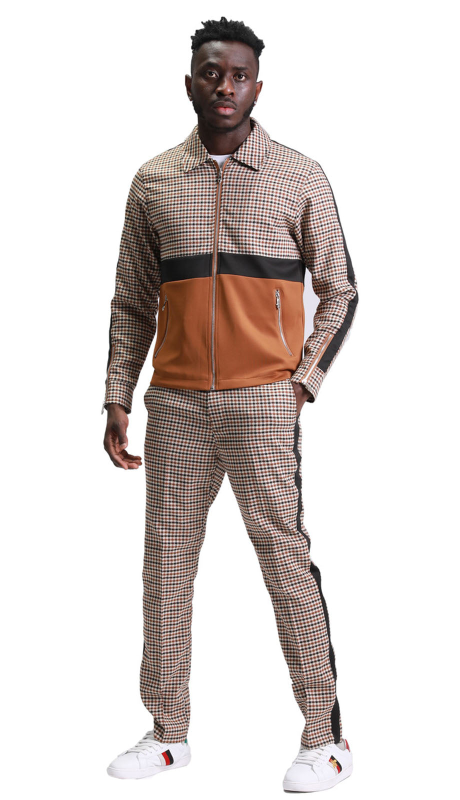 Tazzio M343SK-COFFEE Mens Suit