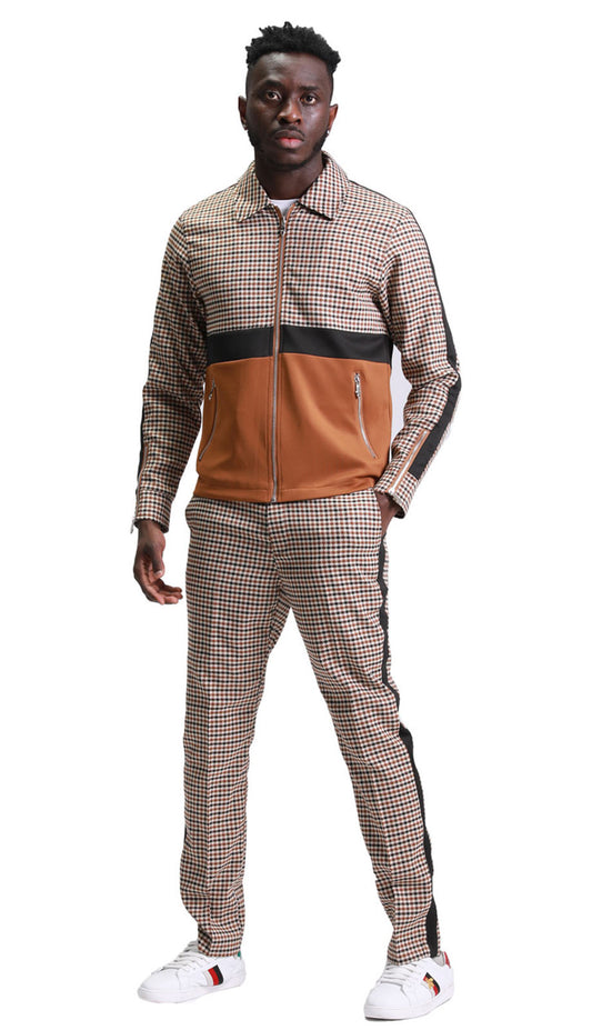 Tazzio M343SK-COFFEE Mens Suit