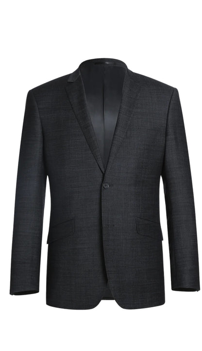 Renoir Men's Suit 558-2-CHAR (Two Piece Slim Fit Wool Blend Suit)