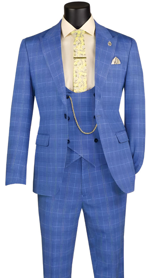 Vinci SV1W-1-BLU Mens Church Suit