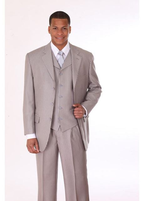 Milano Moda 5802V5-SIL Mens Suit