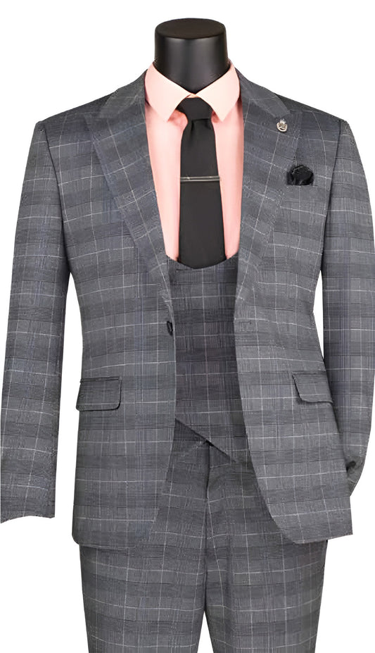 Vinci SV1W-1-GRY Mens Church Suit