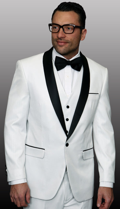 Statement  Enzo-7 WHT Mens Suit