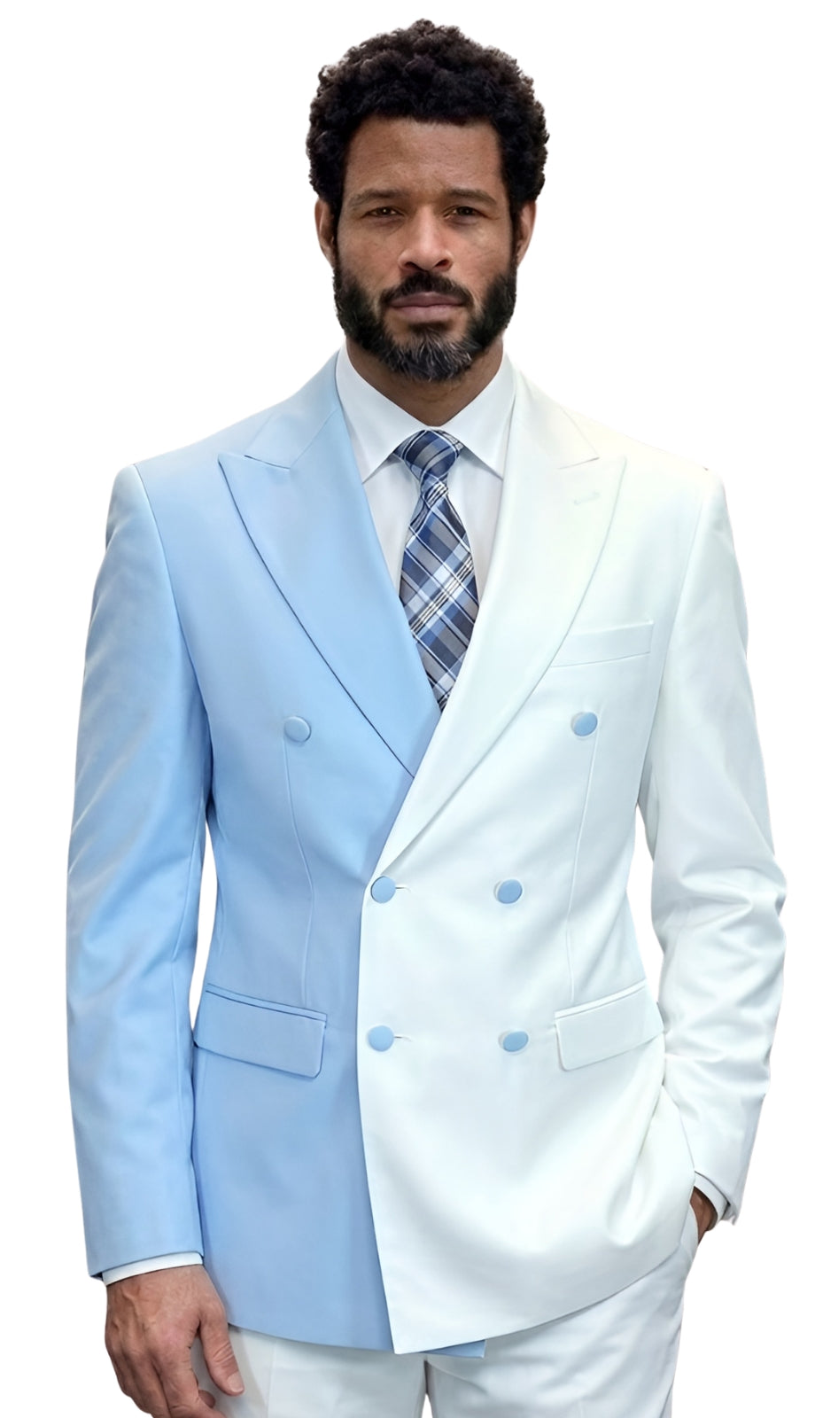 Statement AZUL-WHITE-SKYBLUE Mens Suit