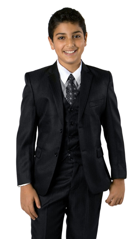 Tazzio B349-01-BLK Boys Suit