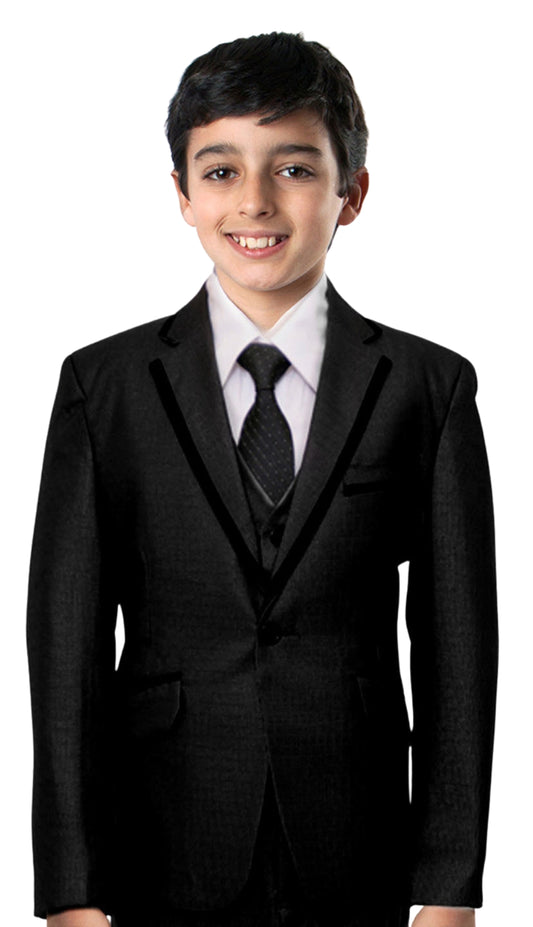 Tazzio B351-01-BLK Boys Suit
