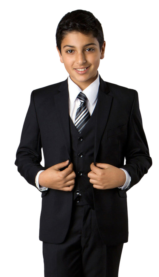 Tazzio B358-01-BLK Boys Suit