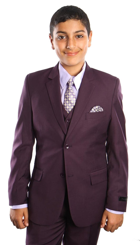 Tazzio B363-06-PLUM Boys Suit