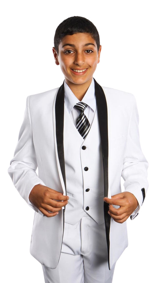 Tazzio B365-04-WHT-BLK Unisex Suit