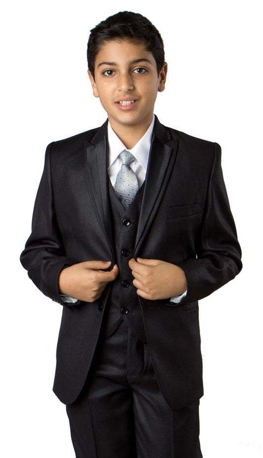 Tazzio B366-01-BLK Boys Suit