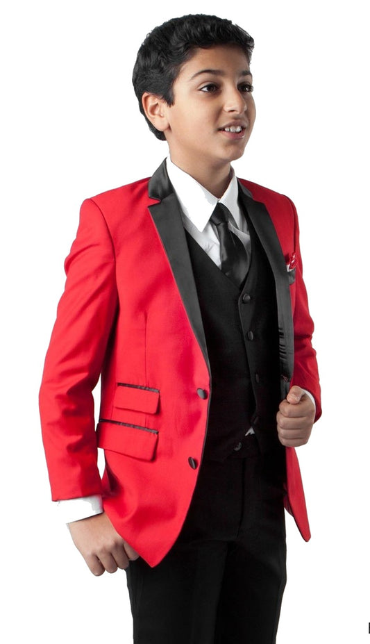 Tazzio B369S-01-RED-BLK Boys Suit