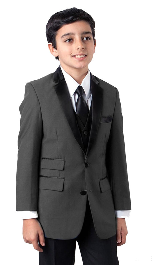 Tazzio B369S-03-GRY-BLK Boys Suit