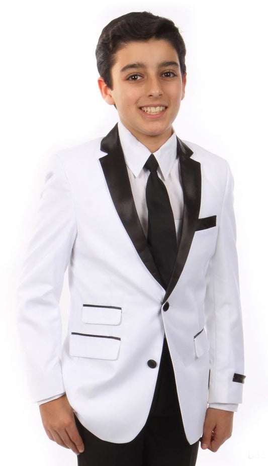 Tazzio WHT-BLK (White-Black) Boys Suit