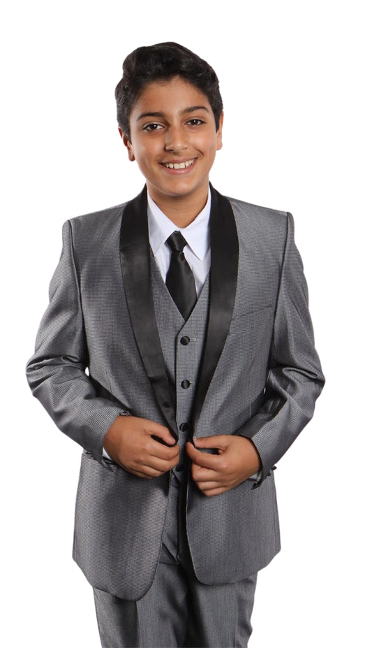 Tazzio B375-01-GRY-BLK Boys Suit