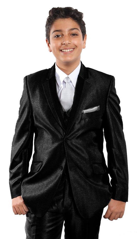 Tazzio B378-01-BLK Boys Suit