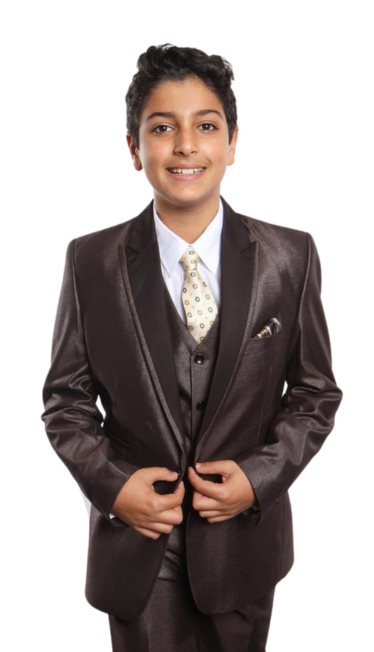 Tazzio B379-02-BROWN Boys Suit