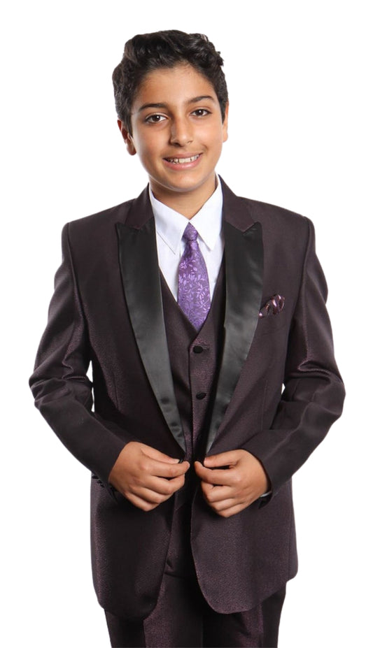 Tazzio B380-03-PLUM Boys Suit