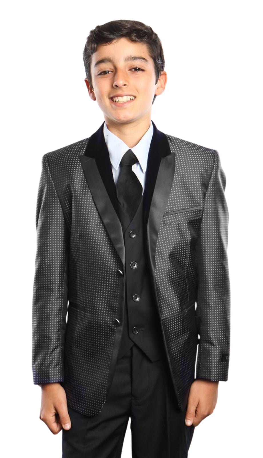 Tazzio B383-01-BLK Boys Suit