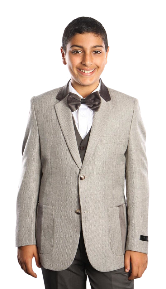 Tazzio B384-03-GRY Boys Suit