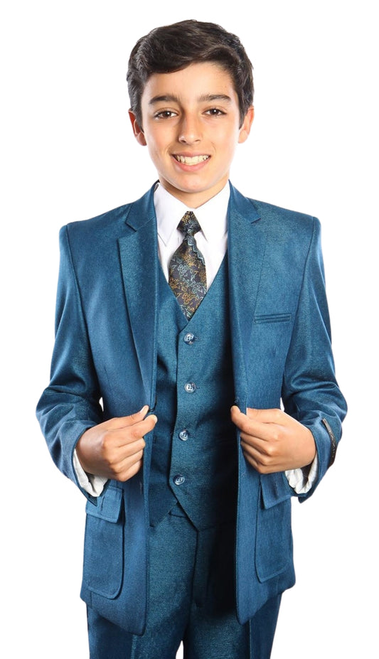 Tazzio B385-01-BLUE Mens Suit