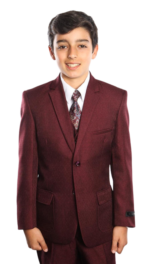 Tazzio B385-02-BURG Boys Suit