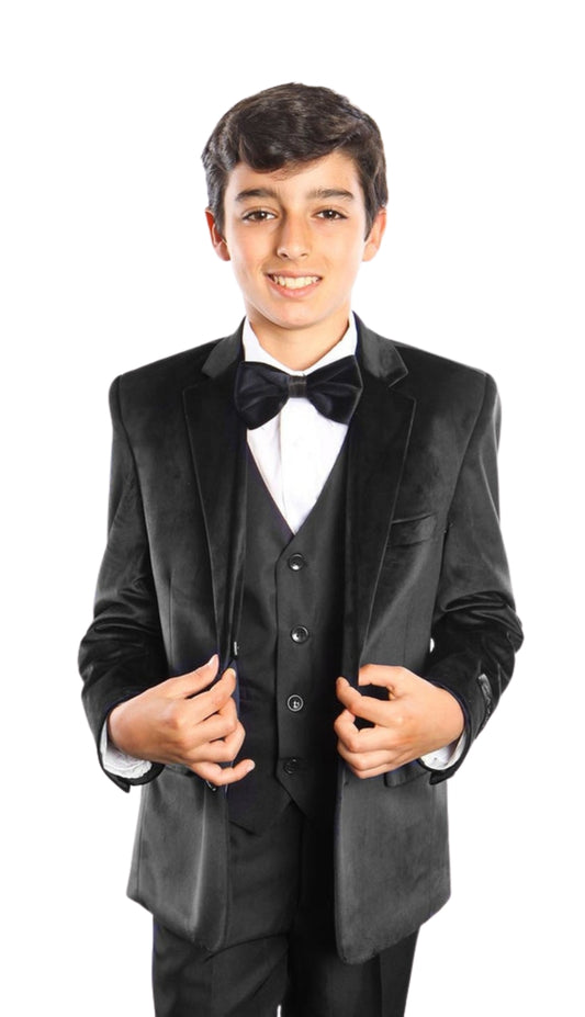 Tazzio B386-01-BLK Boys Suit