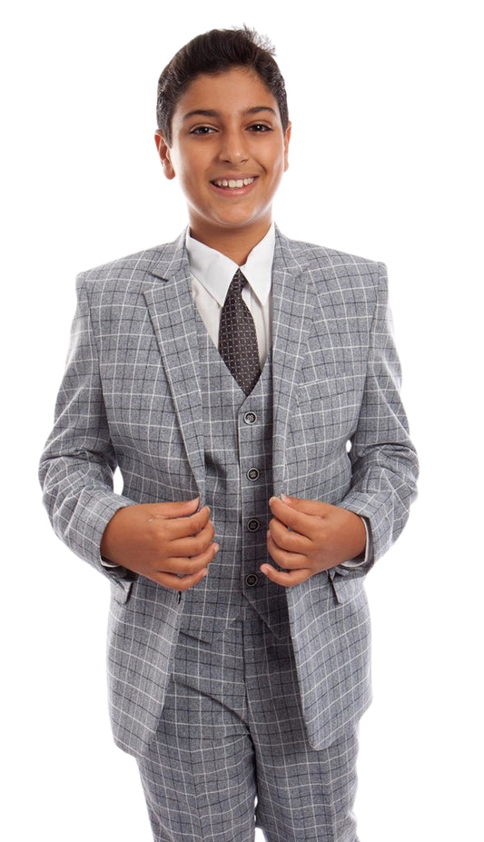 Tazzio B389-01-GRY Boys Suit