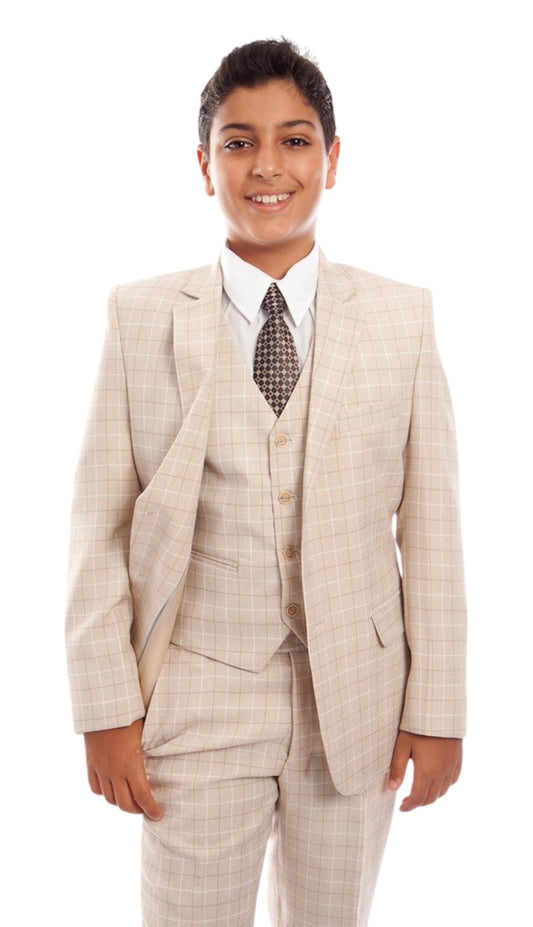 Tazzio B389-03-BEIGE Male Suit