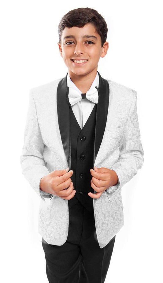 Tazzio WHT-BLK (White-Black) Boys Suit