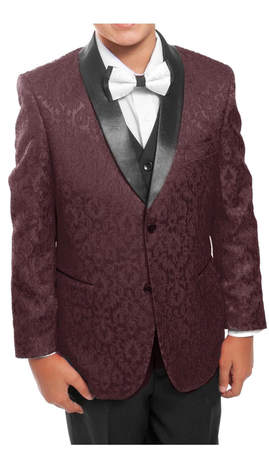 Tazzio B391-06-BURG Boys Suit