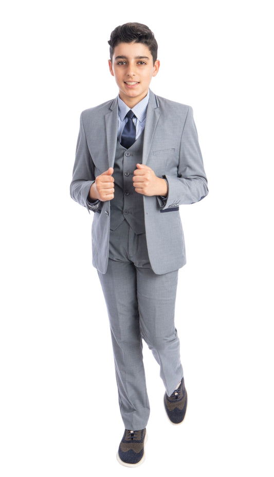 Tazzio B392-02-GRY Boys Suit