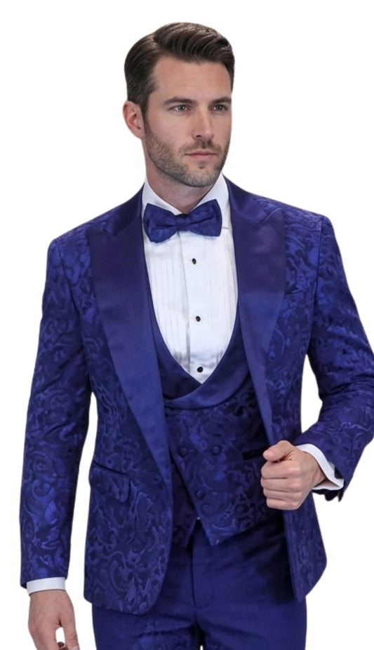 Statement BELLAGIO-15-SAPPHIRE-3PC Mens Suit