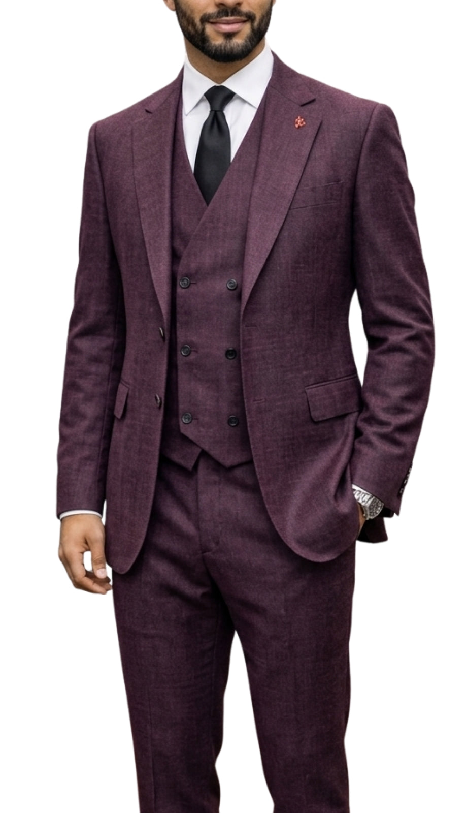Statement CARNELI-BUR-3PC Mens Suit