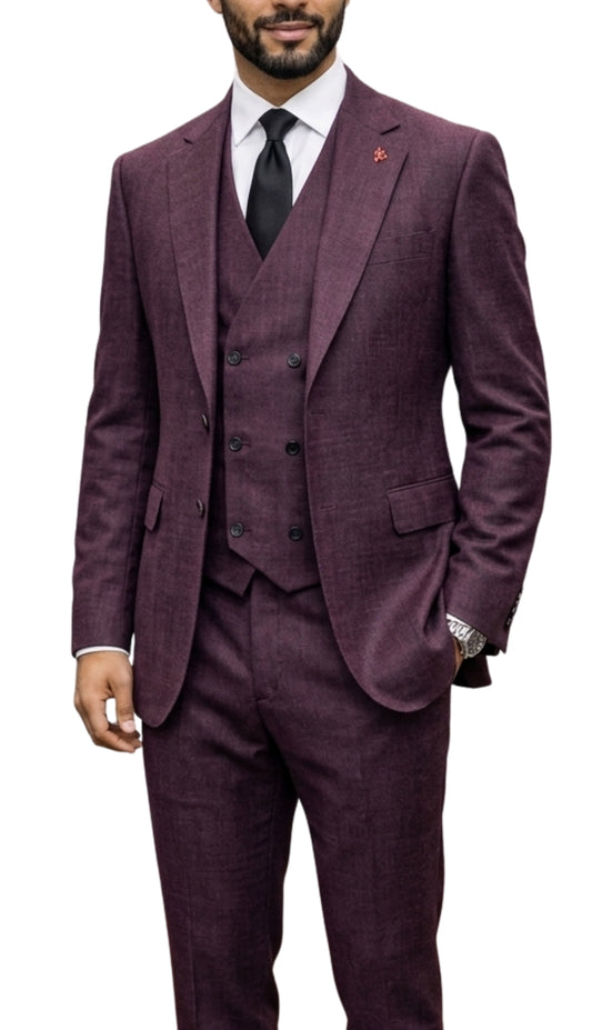 Statement CARNELI-BUR-3PC Mens Suit